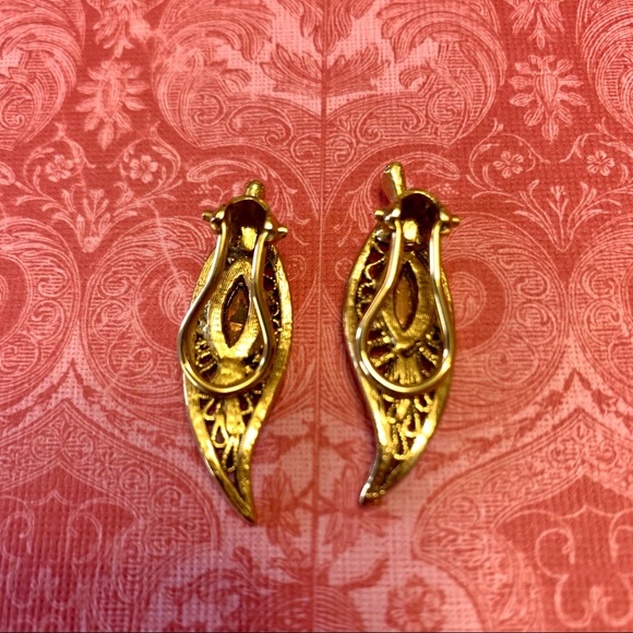 Vintage feather broach and earring set - Picture 5 of 5